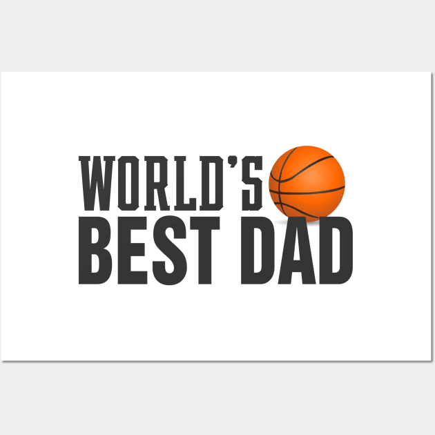 Simple World's Best Dad Typography Basketball Wall Art by Jasmine Anderson